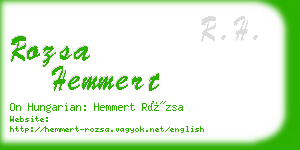 rozsa hemmert business card